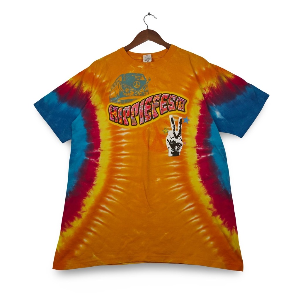 Hippiefest 2006 Tour T-Shirt Men's L Tie Dye Concert Music Festival Boho Graphic
